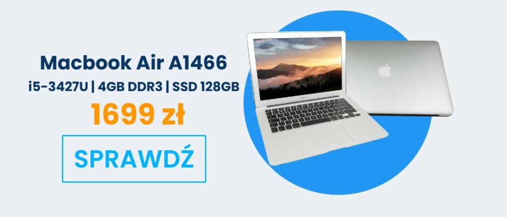 Macbook Air A1466 - laptop dla dziecka, dziewiąte miejsce w rankingu TOP10